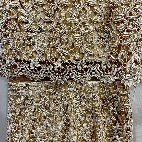 Caché dress, tan and gold color, good condition - Picture 7 of 7